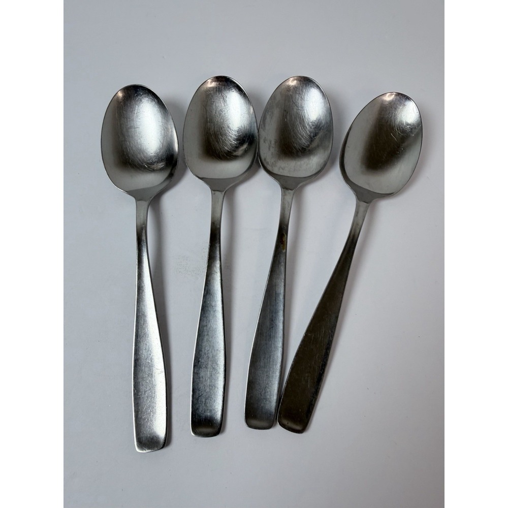 4 Place Oval Soup Spoons WMF LINE Cromargan Stainless Germany 7 1/4
